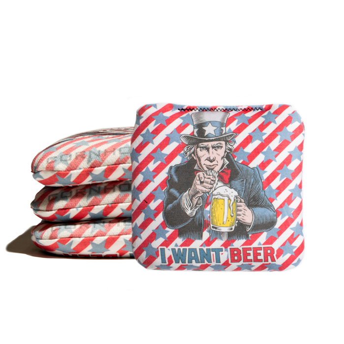 I Want Beer - 6 Inch WSOC Official Pro Cornhole Bags