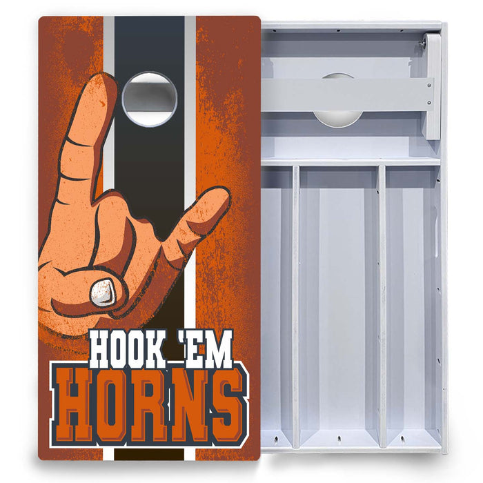 World Series of Cornhole Board Official All-Weather - Hook Em Horns