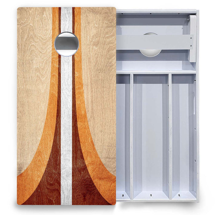 World Series of Cornhole Board Official All-Weather - Vintage Curved Stripes