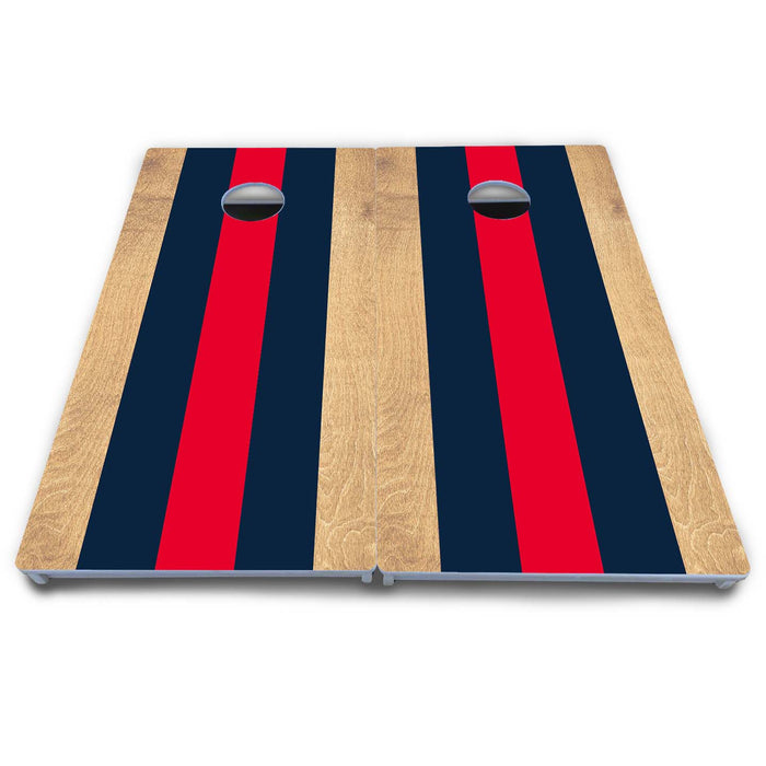 World Series of Cornhole Board Official All-Weather - Navy and Red Stripes