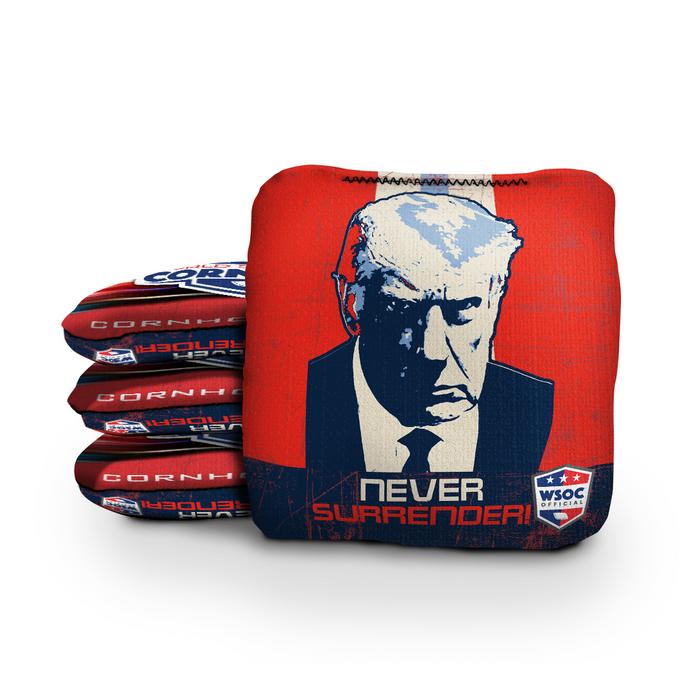 Donald Trump Never Surrender - 6 Inch WSOC Official Pro Cornhole Bags