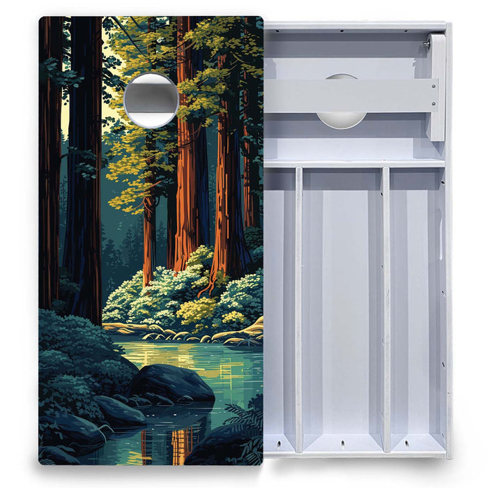 World Series of Cornhole Board Official All-Weather - Redwood Forest National Park at Night