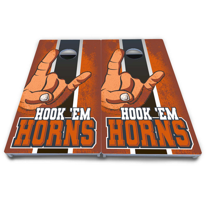 World Series of Cornhole Board Official All-Weather - Hook Em Horns