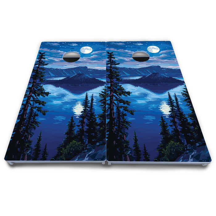 World Series of Cornhole Board Official All-Weather - Crater Lake National Park at Night