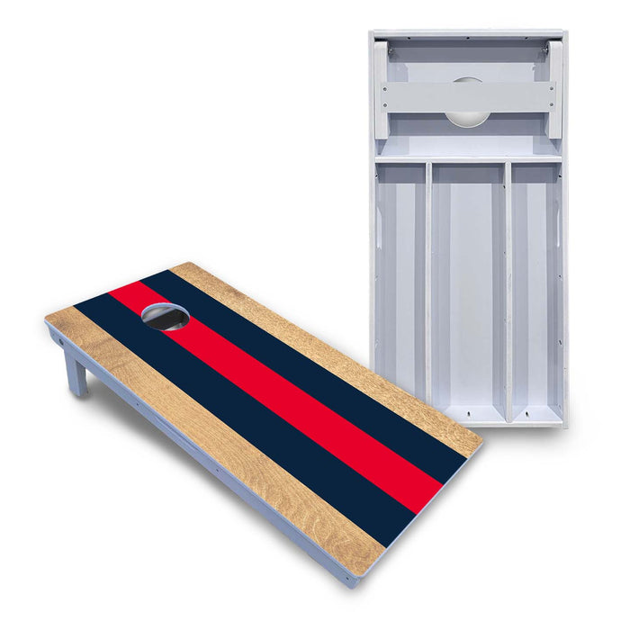 World Series of Cornhole Board Official All-Weather - Navy and Red Stripes