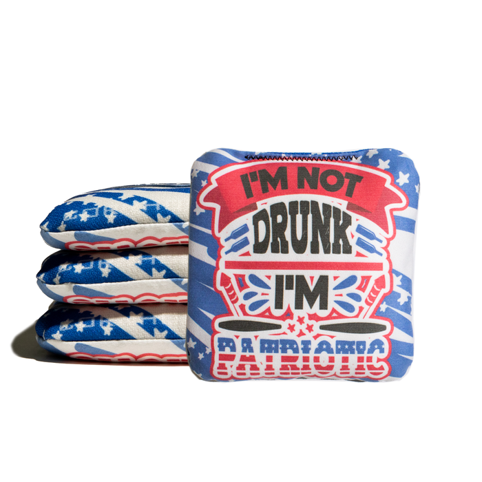 Not Drunk Patriotic - 6 Inch WSOC Official Pro Cornhole Bags