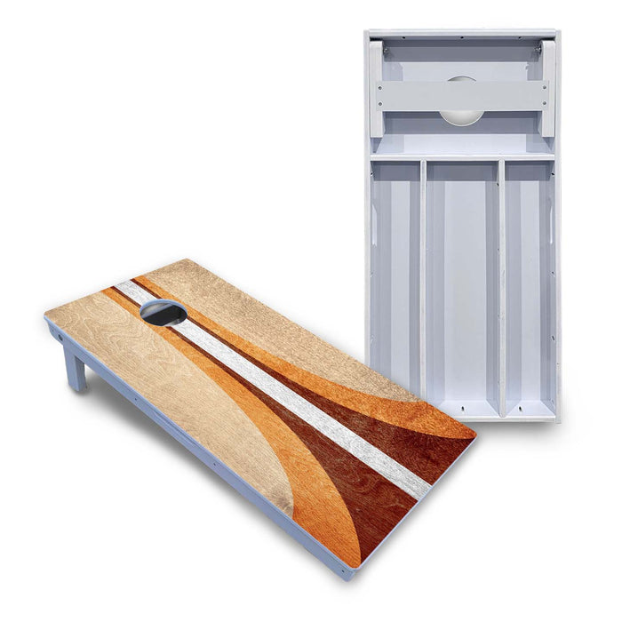 World Series of Cornhole Board Official All-Weather - Vintage Curved Stripes