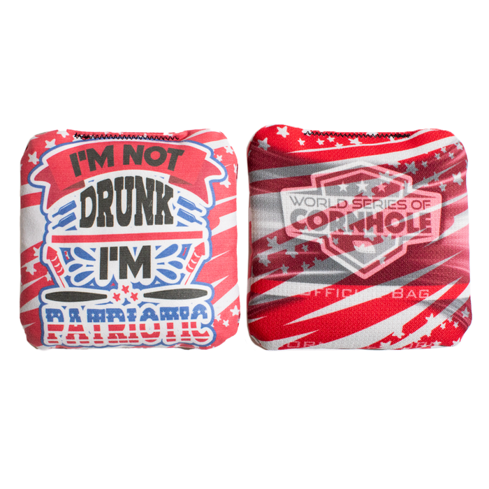 Not Drunk Patriotic - 6 Inch WSOC Official Pro Cornhole Bags