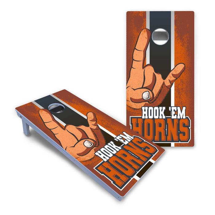 World Series of Cornhole Board Official All-Weather - Hook Em Horns
