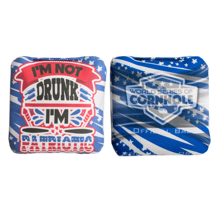 Not Drunk Patriotic - 6 Inch WSOC Official Pro Cornhole Bags