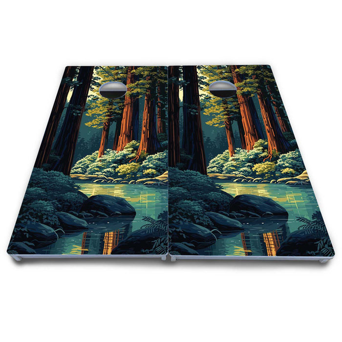 World Series of Cornhole Board Official All-Weather - Redwood Forest National Park at Night
