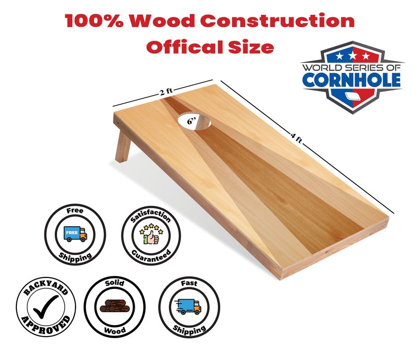 World Series of Cornhole Recreational Cornhole Set - Wood Triangle Boards with Red and Royal Blue Bags