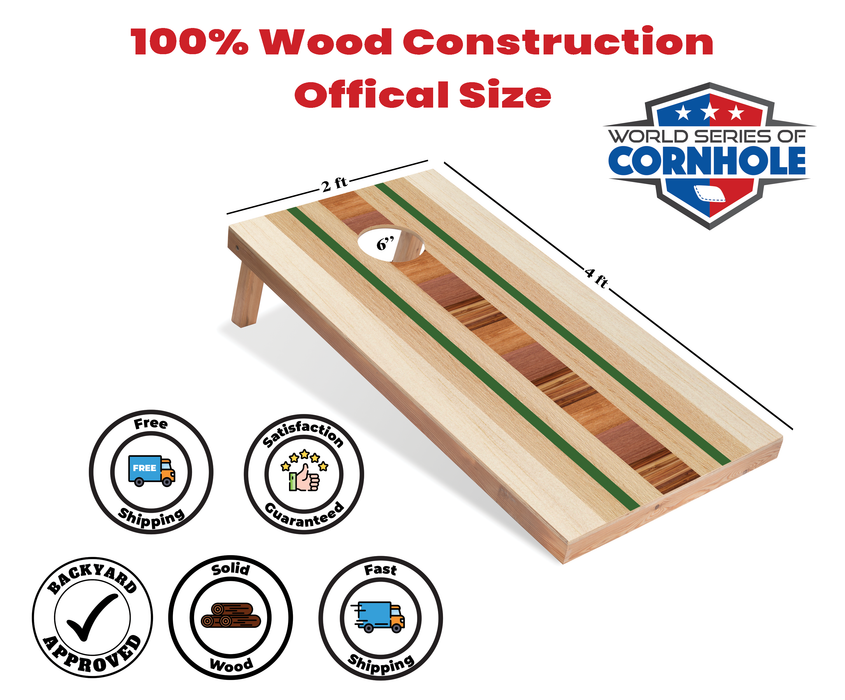 World Series of Cornhole Recreational Cornhole Set - Sierra Surfboard Boards with White and Kelly Green Bags