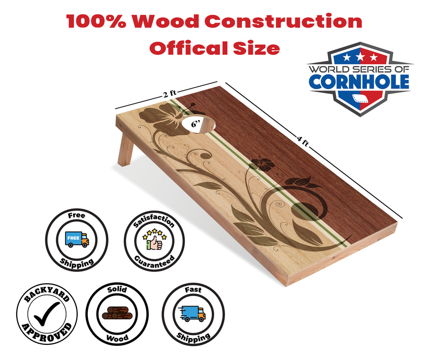 World Series of Cornhole Recreational Cornhole Set - Hollis Surfboard Boards with Red and Royal Blue Bags