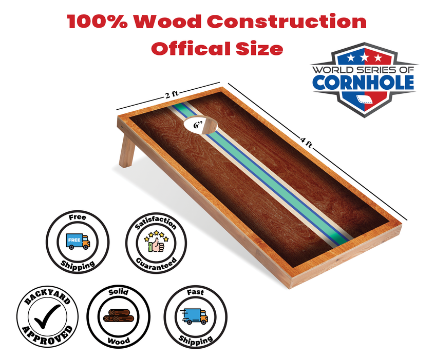 World Series of Cornhole Recreational Cornhole Set - Riv Surfboard Boards with Red and Royal Blue Bags