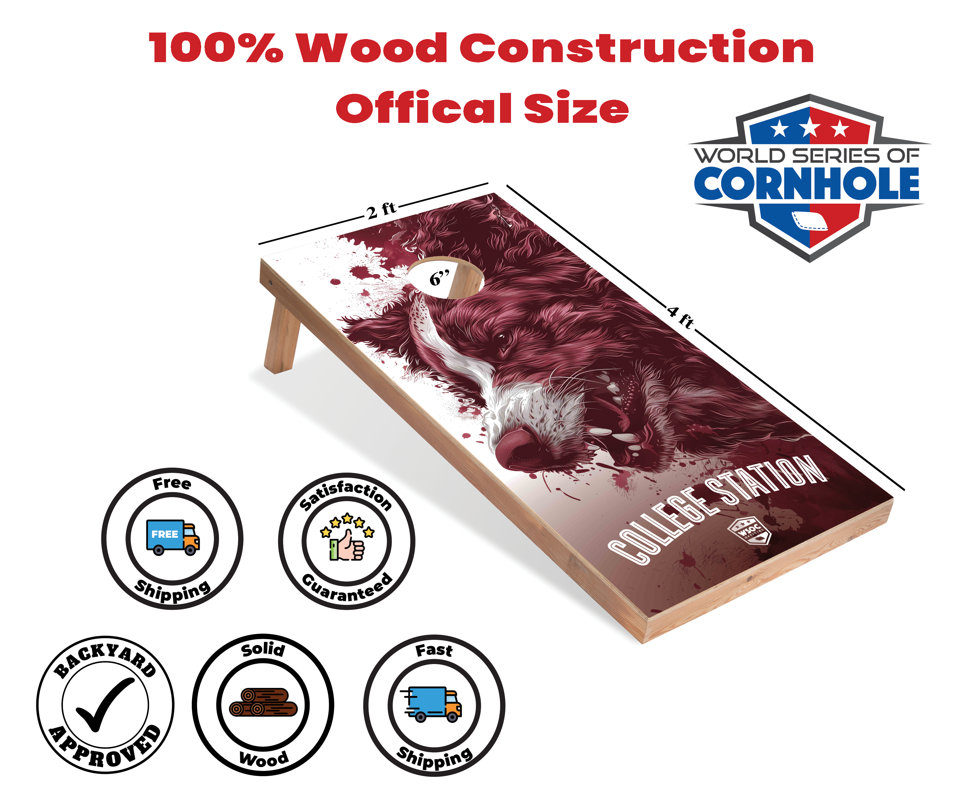 World Series of Cornhole Lightweight Cornhole Set - Texas A&M Aggies Boards with White and Maroon Bags