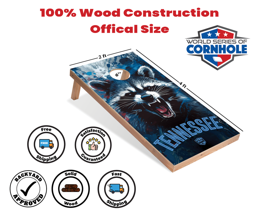 World Series of Cornhole Recreational Cornhole Set - Tennessee Titans Boards with Red and Blue Bags