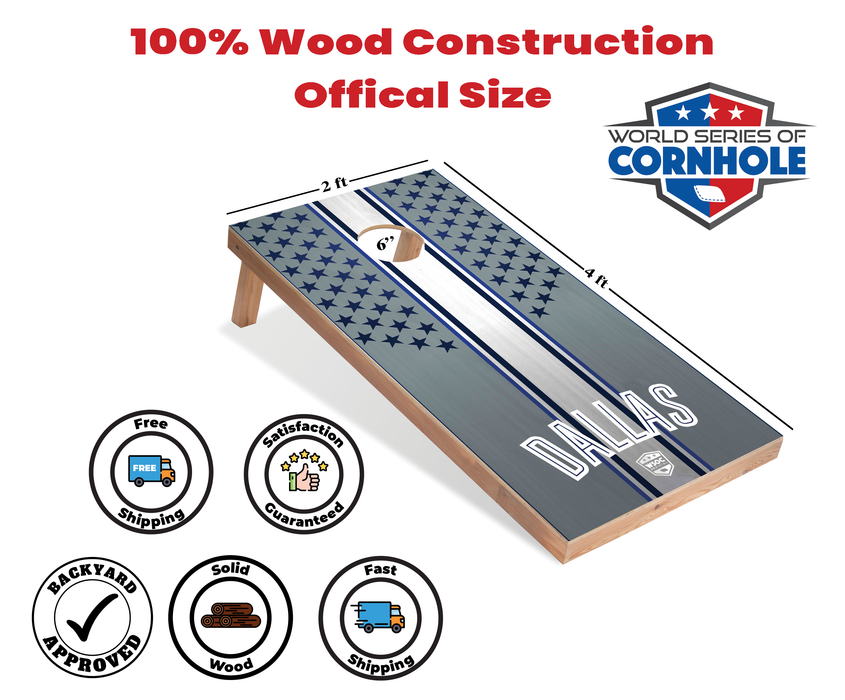 World Series of Cornhole Recreational Cornhole Set - Dallas Cowboys Boards with White and Royal Blue Bags