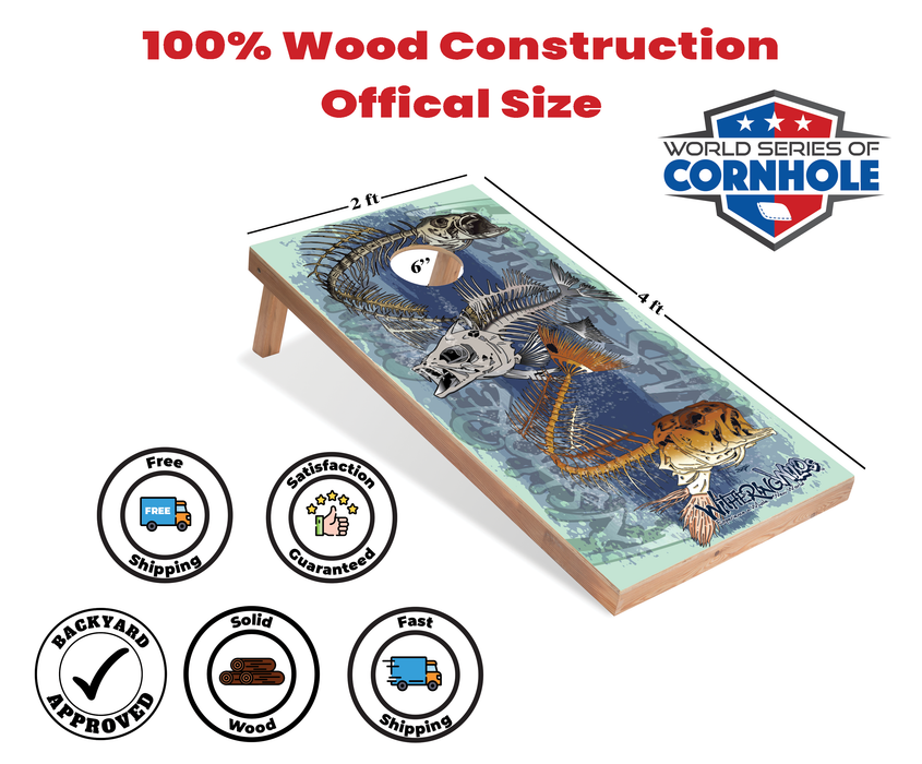 World Series of Cornhole Recreational Cornhole Set - Withering Wilds Inshore Slam Boards with Red and Blue Bags